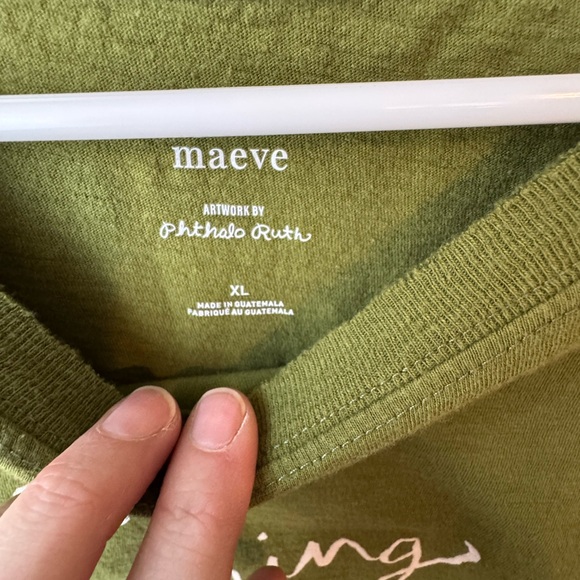 Anthropologie Green Graphic Tee - Dreaming of a Slow Life - Picture 3 of 5